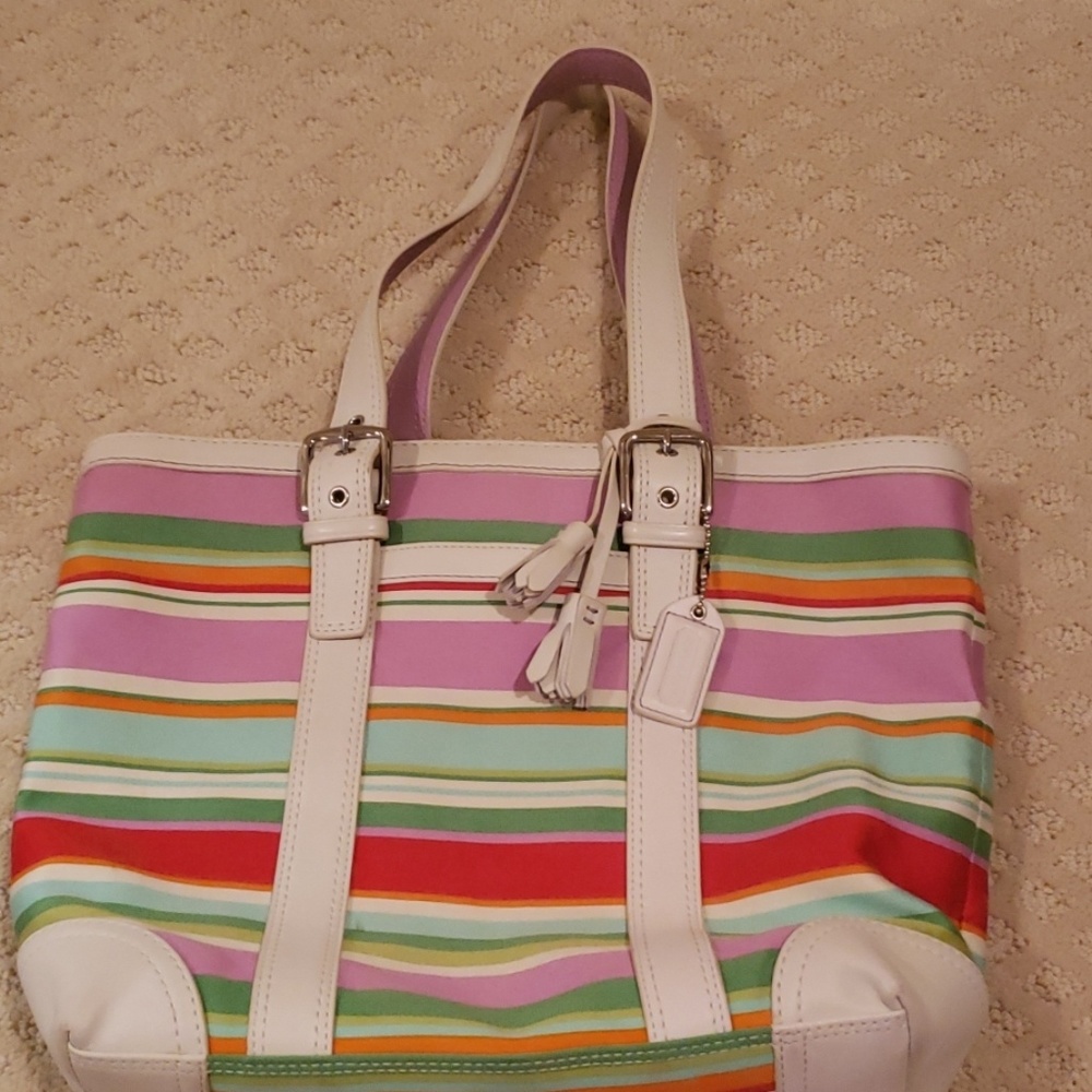 Coach Hamptons Striped Tote